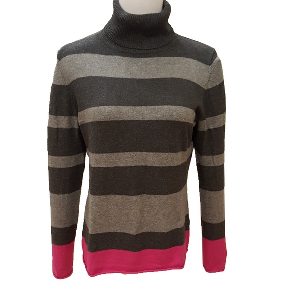 jcpenney Sweaters Jc Penney Striped Cashmere Blend Turtleneck Pm